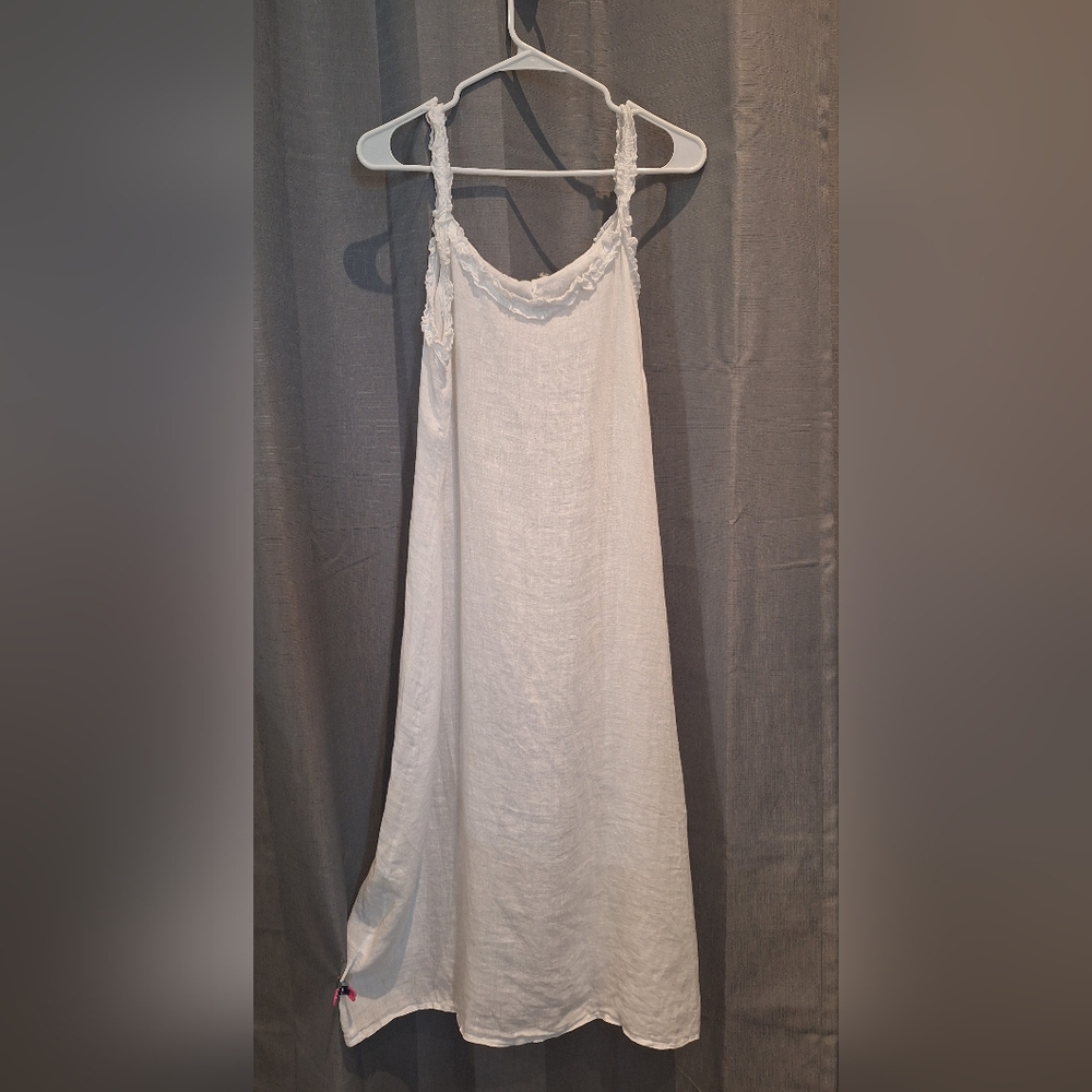 Francesca Bettini White Linen Dress Size M